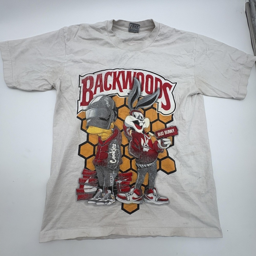 Backwoods Pro 5 Shirt Mens L White Long Sleeve Bugs Bunny Graphic Streetwear Tee